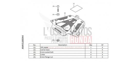 KIT,CARRIER BRKT (AL) CRF1100DN de 2022